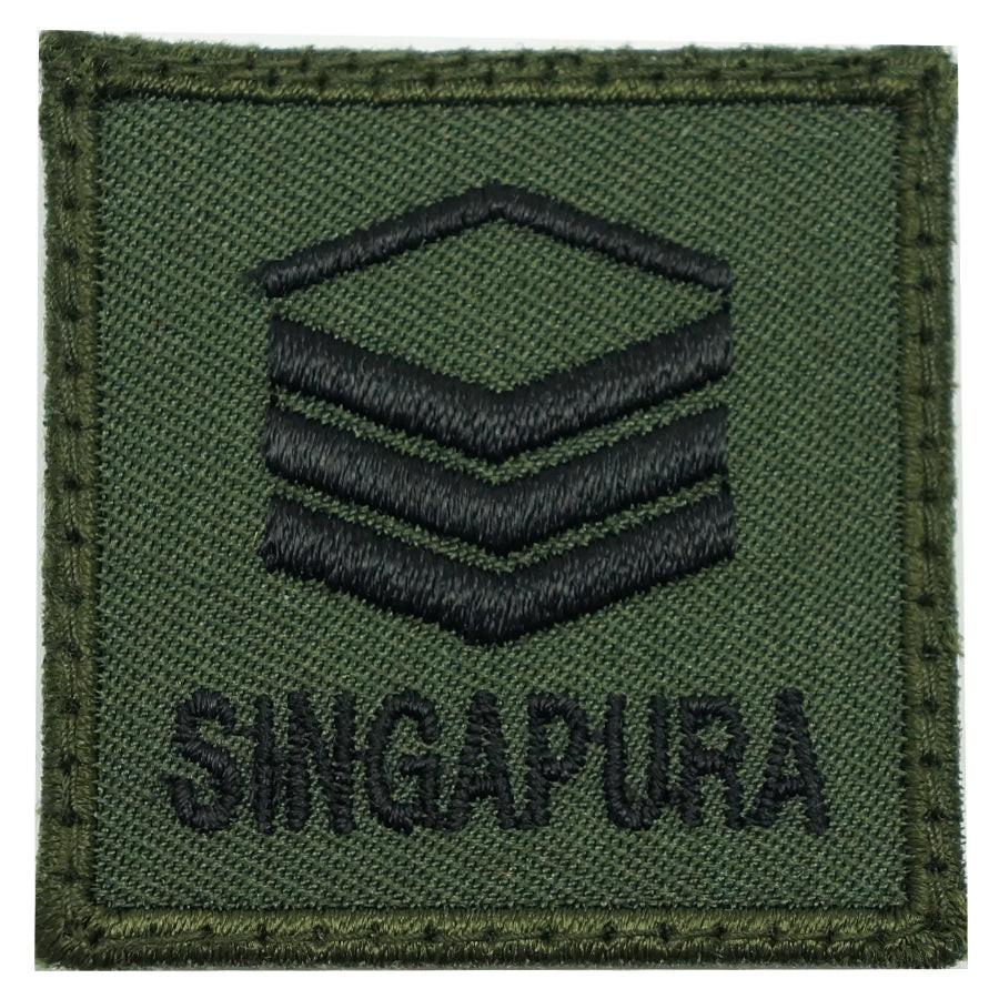 Mini SAF 2SG Rank Patch (OD Green) | Hook Velcro Back