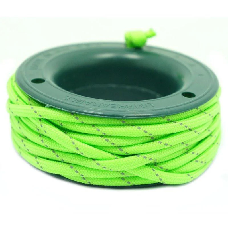 550 PARACORD MINI SPOOL - FLUOR GREEN REFLECTIVE