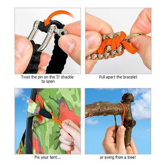 550 PARACORD SURVIVAL BRACELET - OD GREEN - Image 3