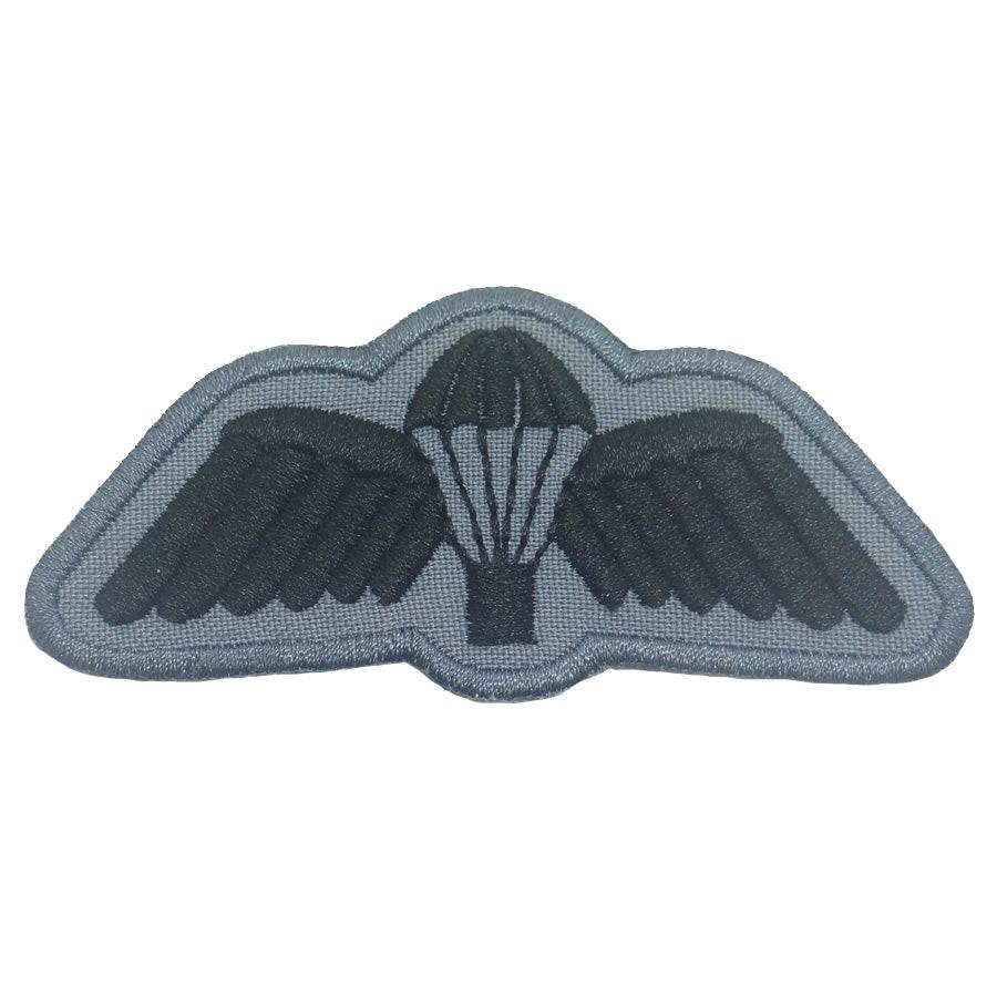 Australian Parachutist Morale Patch (Grey) Cut-Out Border 4cm x 8.5cm