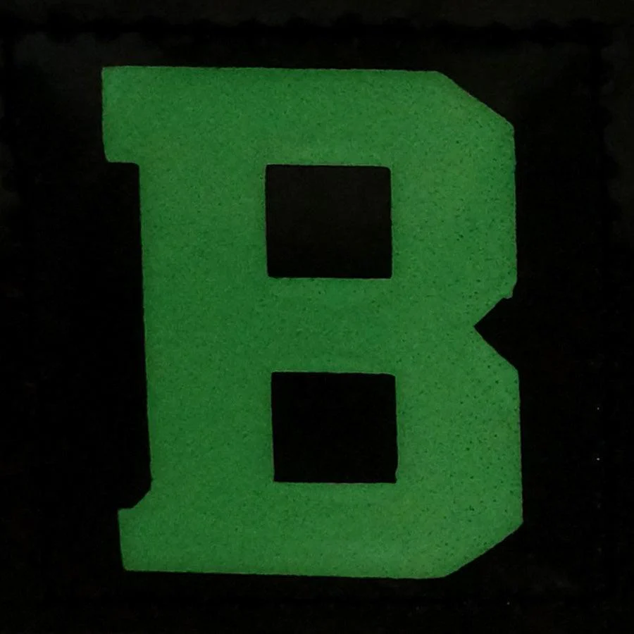 BIG LETTER B GITD PATCH - GLOW IN THE DARK - Image 2