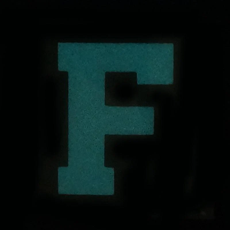 BIG LETTER F PATCH - BLUE GLOW IN THE DARK - Image 2