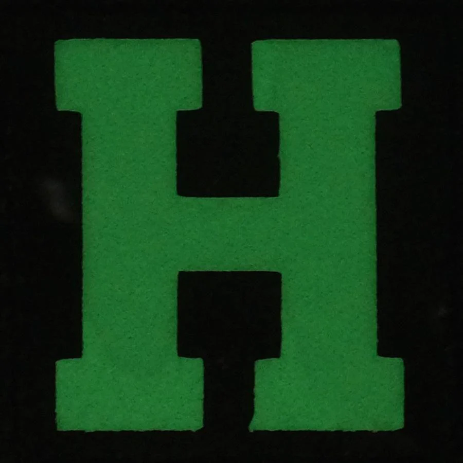 BIG LETTER H GITD PATCH - GLOW IN THE DARK - Image 2