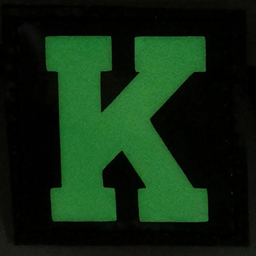 BIG LETTER K GITD PATCH - GLOW IN THE DARK - Image 2