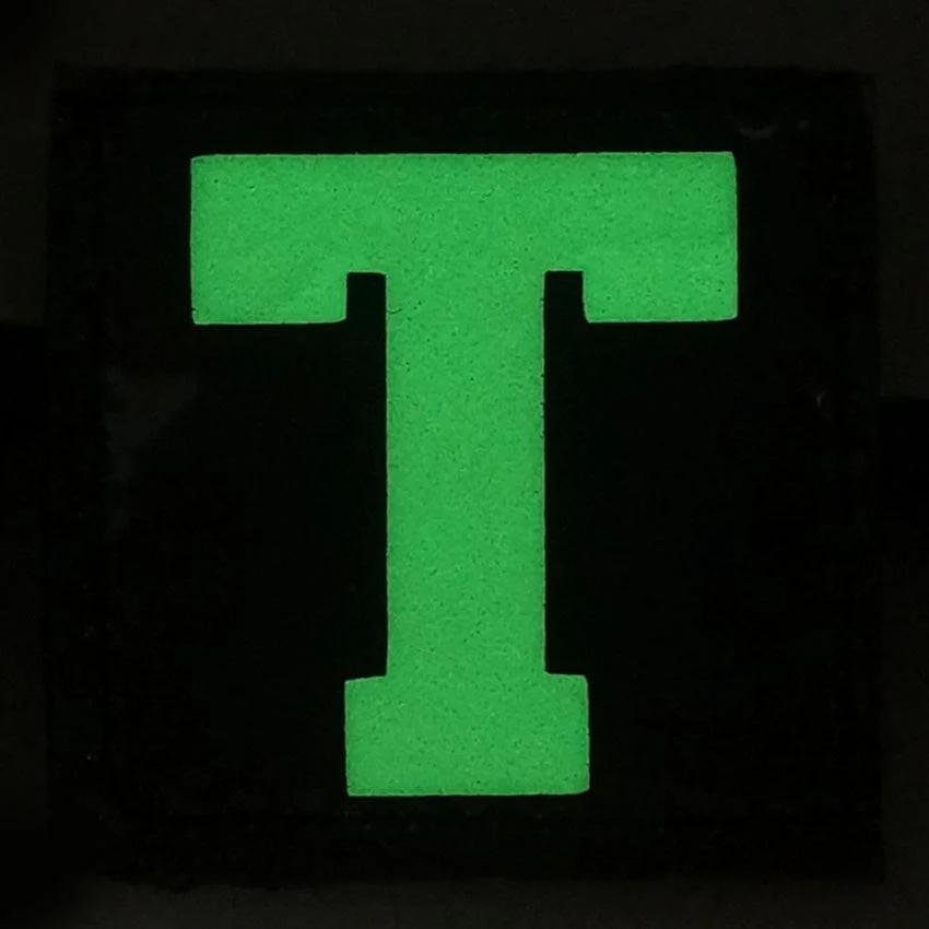 BIG LETTER T GITD PATCH - GLOW IN THE DARK - Image 2