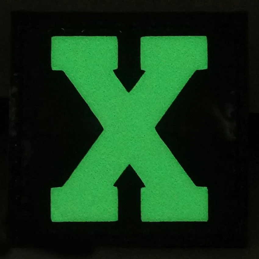 BIG LETTER X GITD PATCH - GLOW IN THE DARK - Image 2
