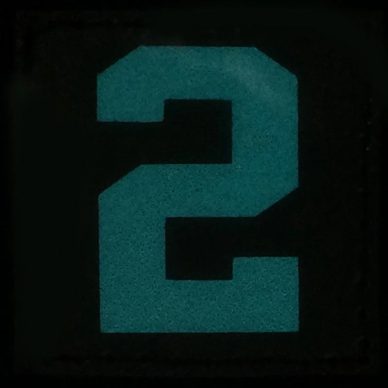 BIG NUMBER 2 PATCH - BLUE GLOW IN THE DARK - Image 2