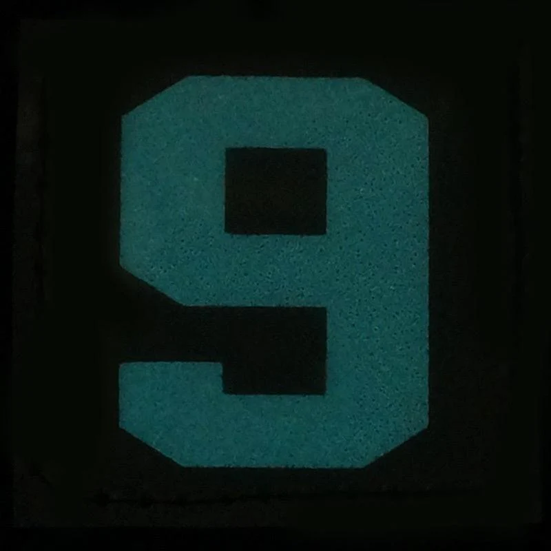 BIG NUMBER 9 PATCH - BLUE GLOW IN THE DARK - Image 2