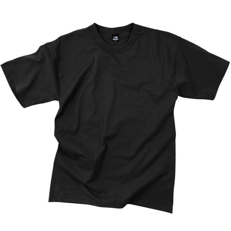 Rothco Black Cotton T Shirt (100% Cotton) - Adult Sizes S-XL