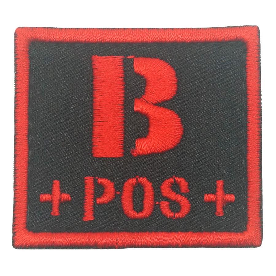 BLOOD TYPE PATCH 2023 - B POS - BLACK RED
