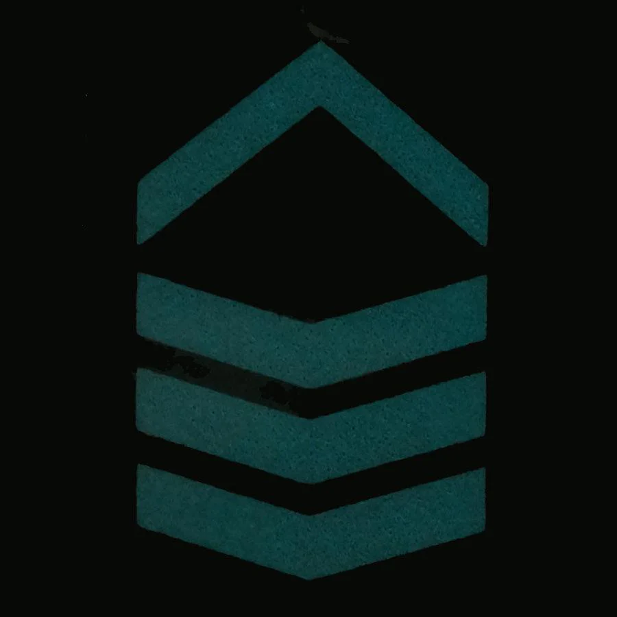 BLUE GLOW IN THE DARK RANK PATCH - 2ND SERGEANT - Image 2