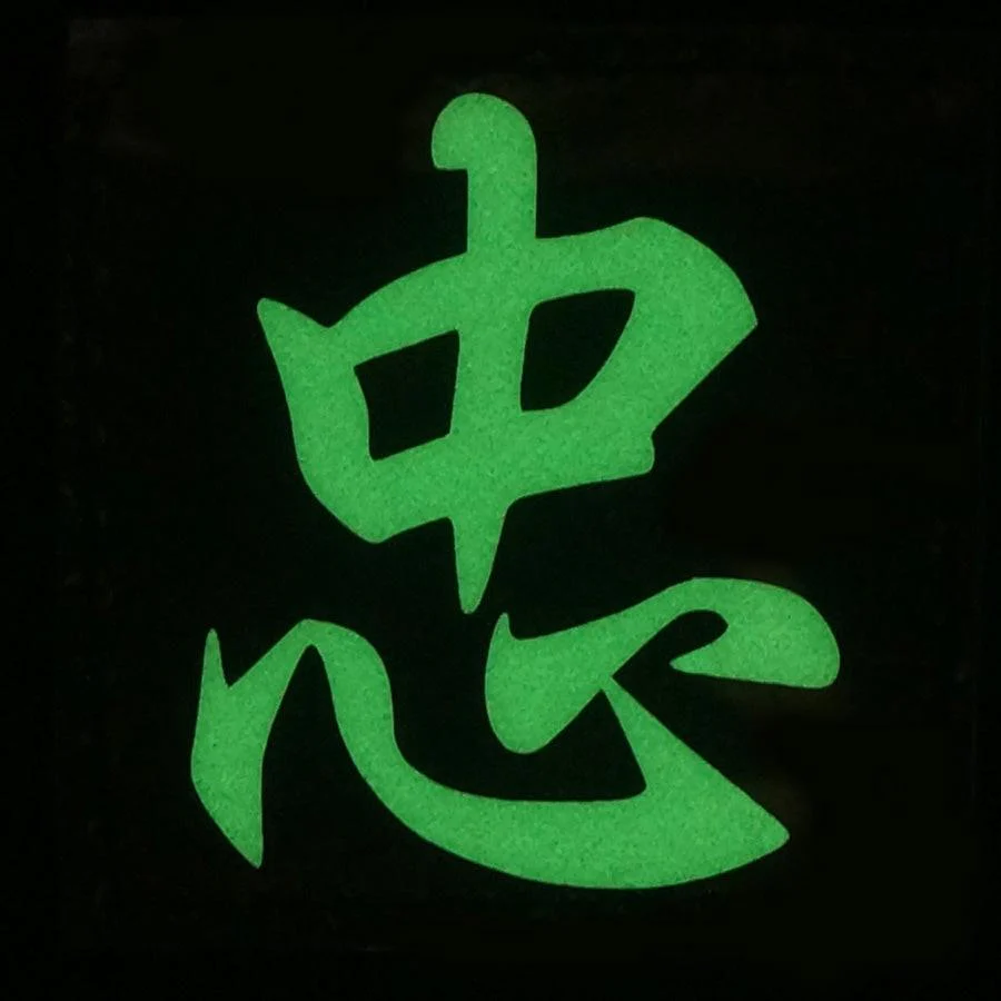 CHINESE SURNAME GLOW IN THE DARK PATCH - ZHONG 忠 - Image 2
