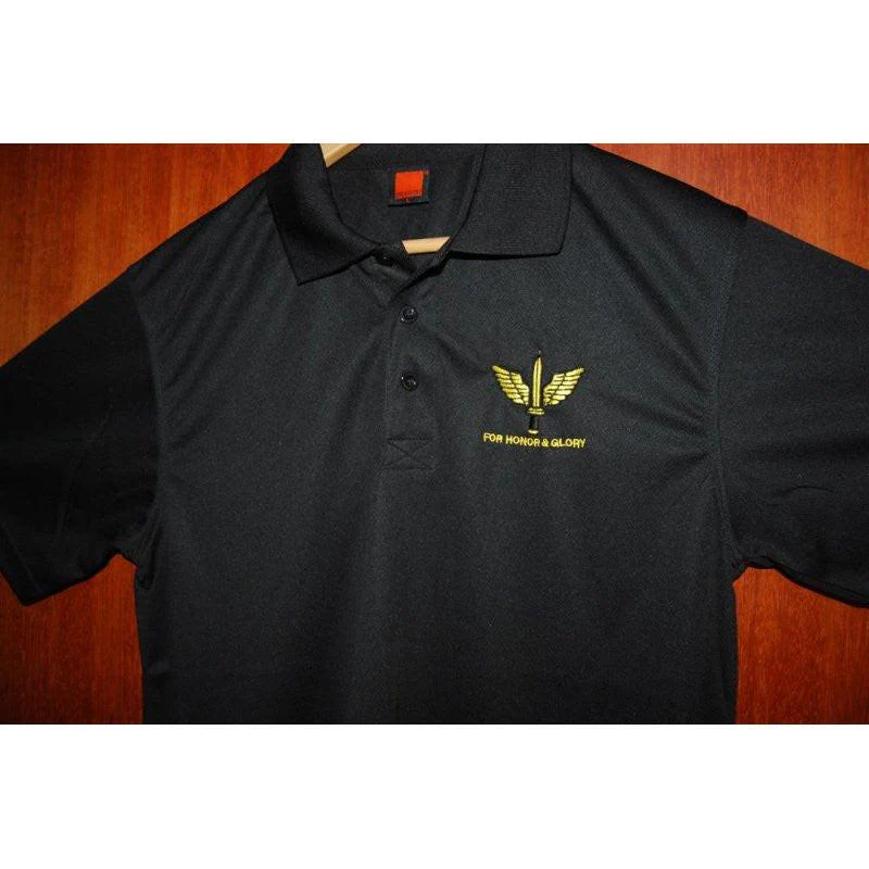 Commando Polo T-Shirt (HGS) – Black Cotton or Dry Fit