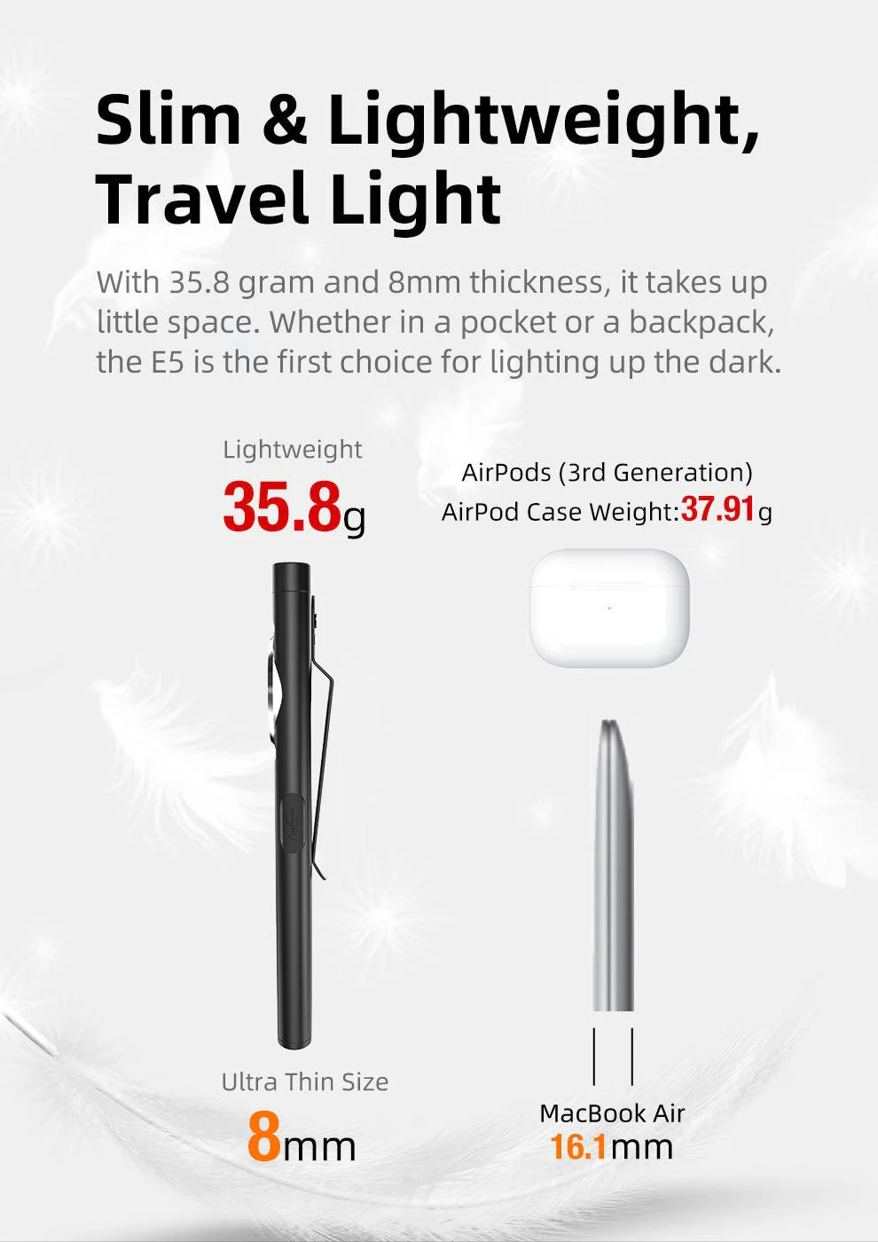 KLARUS E5 Dual Light EDC Flashlight (Magnetic Base, 470 Lumens) - Image 13