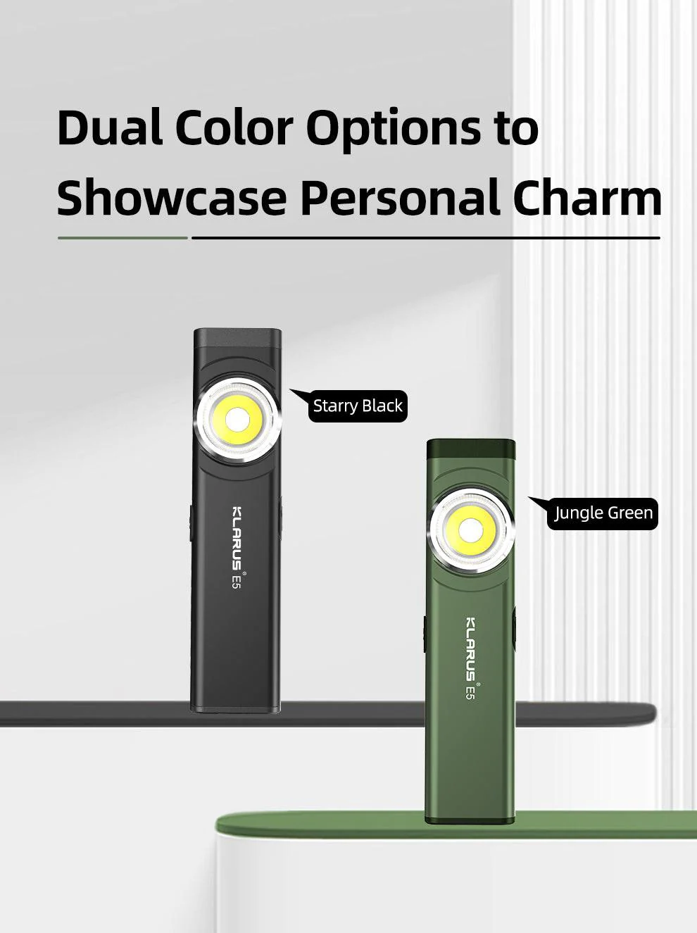 KLARUS E5 Dual Light EDC Flashlight (Magnetic Base, 470 Lumens) - Image 20