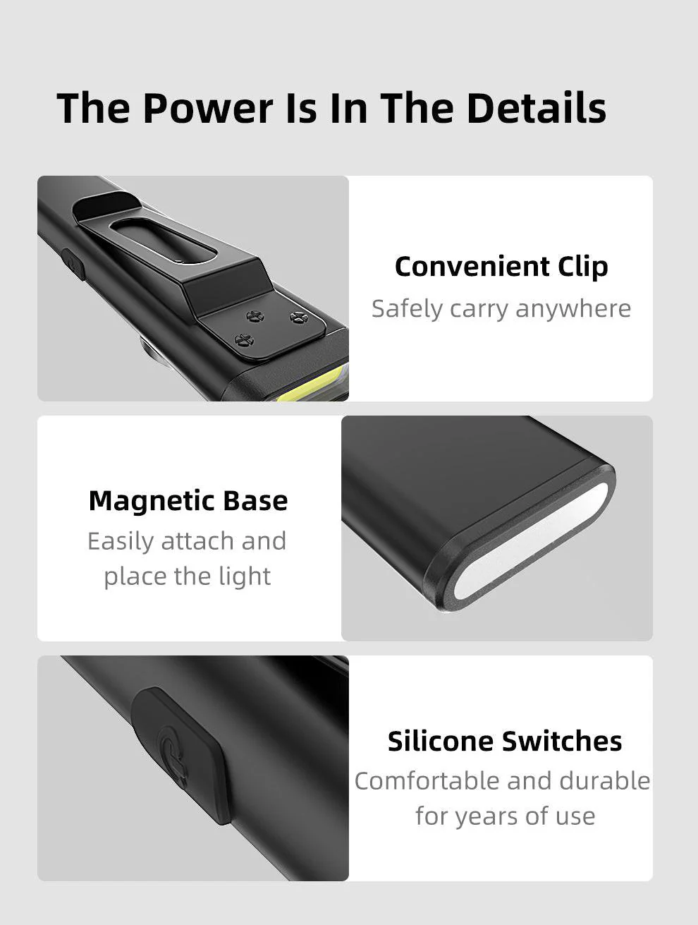 KLARUS E5 Dual Light EDC Flashlight (Magnetic Base, 470 Lumens) - Image 21