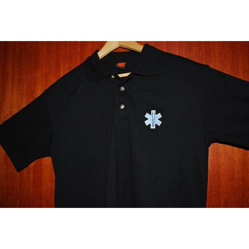 EMT Paramedic Polo Shirt (Black) - Cotton or Dry Fit