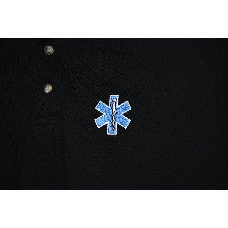EMT Paramedic Polo Shirt (Black) - Cotton or Dry Fit - Image 2