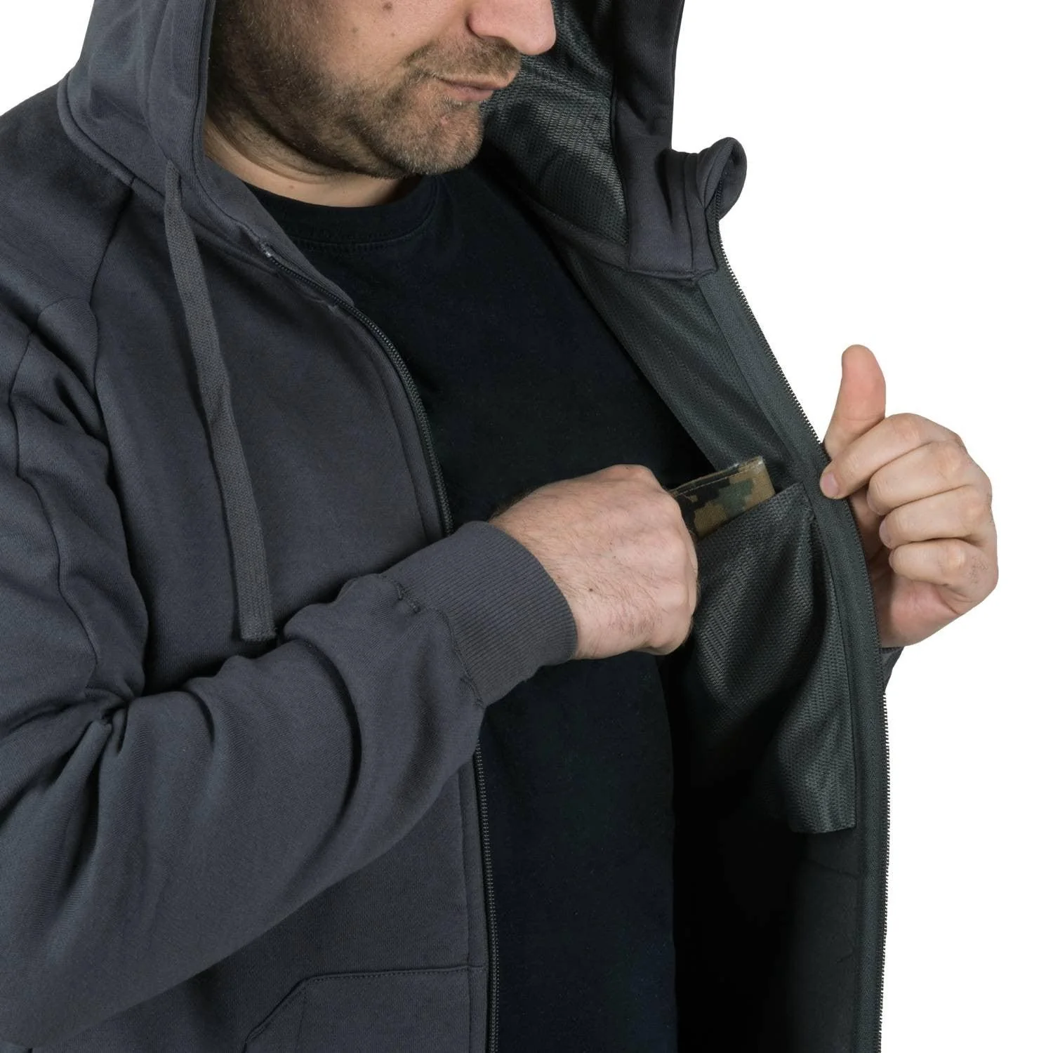 HELIKON-TEX URBAN TACTICAL HOODIE LITE - FULLZIP (GREY) - Image 8