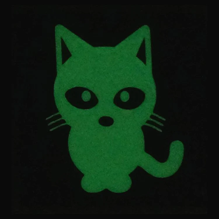 KITTY CAT GITD PATCH - GLOW IN THE DARK - Image 2