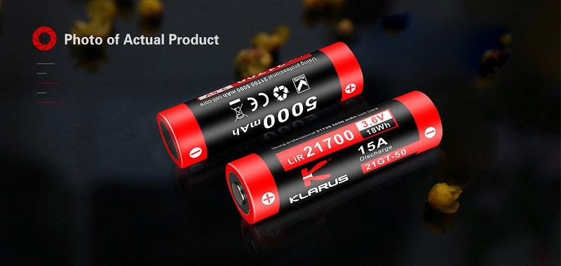 KLARUS 21GT-50 5000mAh 3.6V PROTECTED HIGH-DRAIN 15A LITHIUM BUTTON TOP BATTERY - Image 13