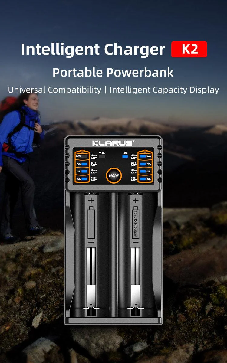 KLARUS K2 COMPACT SUPER HYBRID DUAL-BAY USB SMART CHARGER - Image 7