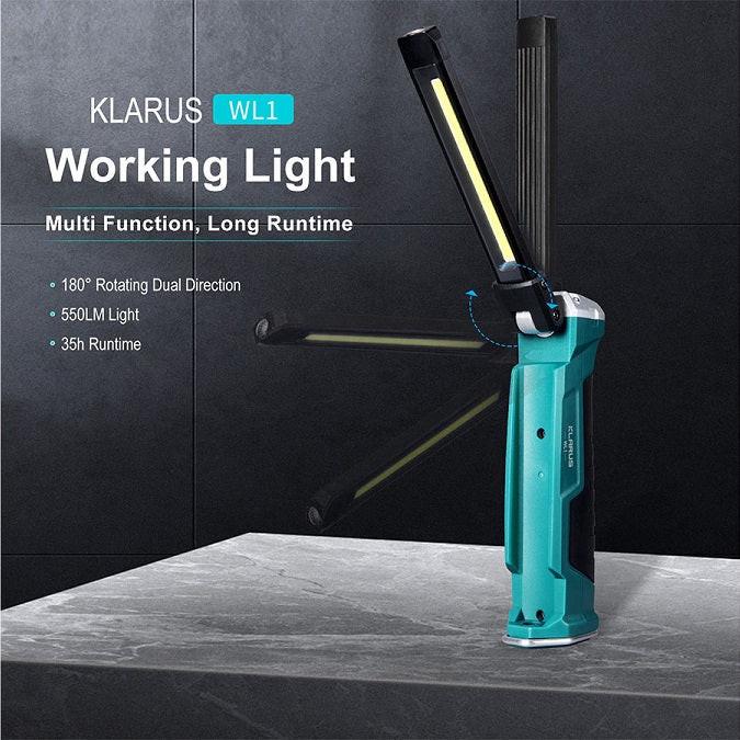 KLARUS WL1 WORK LIGHT - USES BUILT-IN 3.7V 2000MAH LI-ION BATTERY PACK - 550 LUMENS - Image 6