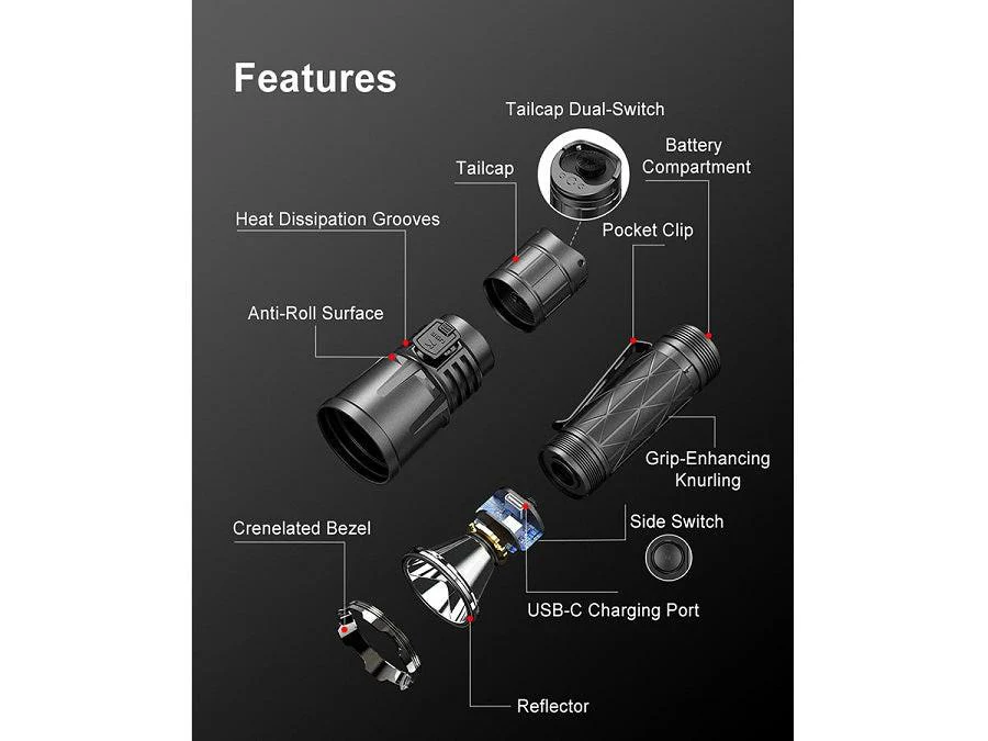 KLARUS XT21X PRO RECHARGEABLE LED FLASHLIGHT - CREE XHP70.2 - 4400 LUMENS - INCLUDES 1 X 21700 - Image 20