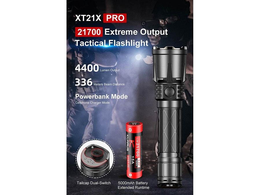 KLARUS XT21X PRO RECHARGEABLE LED FLASHLIGHT - CREE XHP70.2 - 4400 LUMENS - INCLUDES 1 X 21700 - Image 7