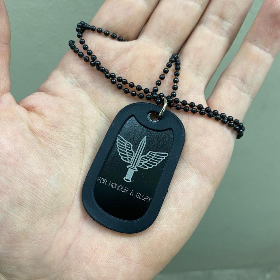 LASER ENGRAVED BLACK ANODIZED LOGO DOG TAG - MES - Image 3
