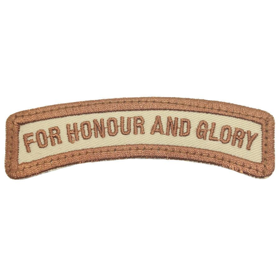 For Honour and Glory Tab Morale Patch (Velcro) Coyote