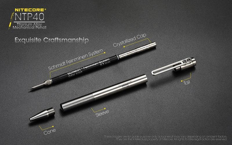 NITECORE NTP40 TITANIUM ALLOY MECHANICAL PENCIL - Image 11