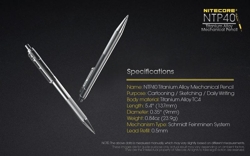 NITECORE NTP40 TITANIUM ALLOY MECHANICAL PENCIL - Image 12