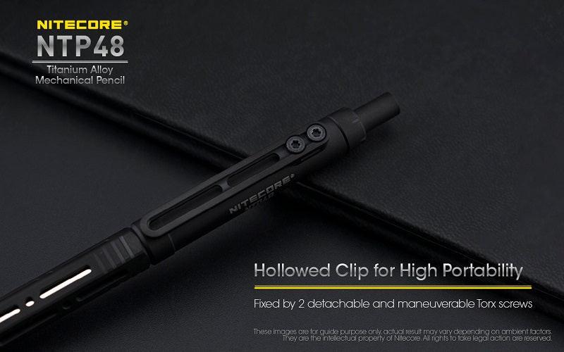 NITECORE NTP48 TITANIUM ALLOY MECHANICAL PENCIL - GLOSS SILVER - Image 10