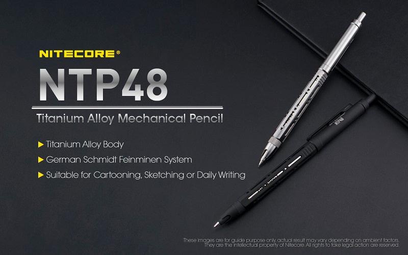 NITECORE NTP48 TITANIUM ALLOY MECHANICAL PENCIL - GLOSS SILVER - Image 3