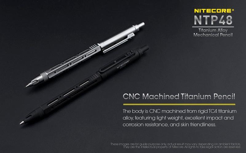 NITECORE NTP48 TITANIUM ALLOY MECHANICAL PENCIL - GLOSS SILVER - Image 4
