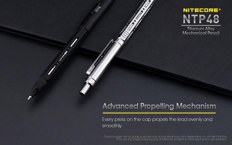 NITECORE NTP48 TITANIUM ALLOY MECHANICAL PENCIL - GLOSS SILVER - Image 7