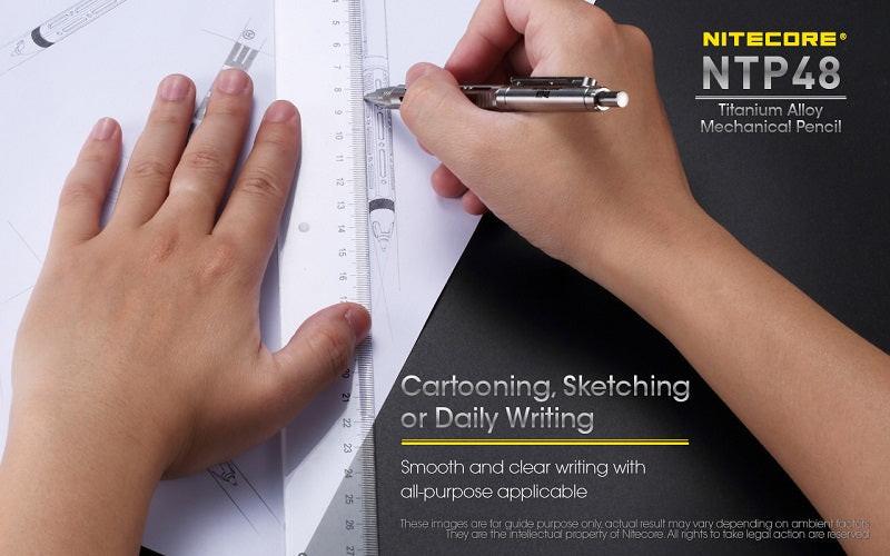 NITECORE NTP48 TITANIUM ALLOY MECHANICAL PENCIL - GLOSS SILVER - Image 9
