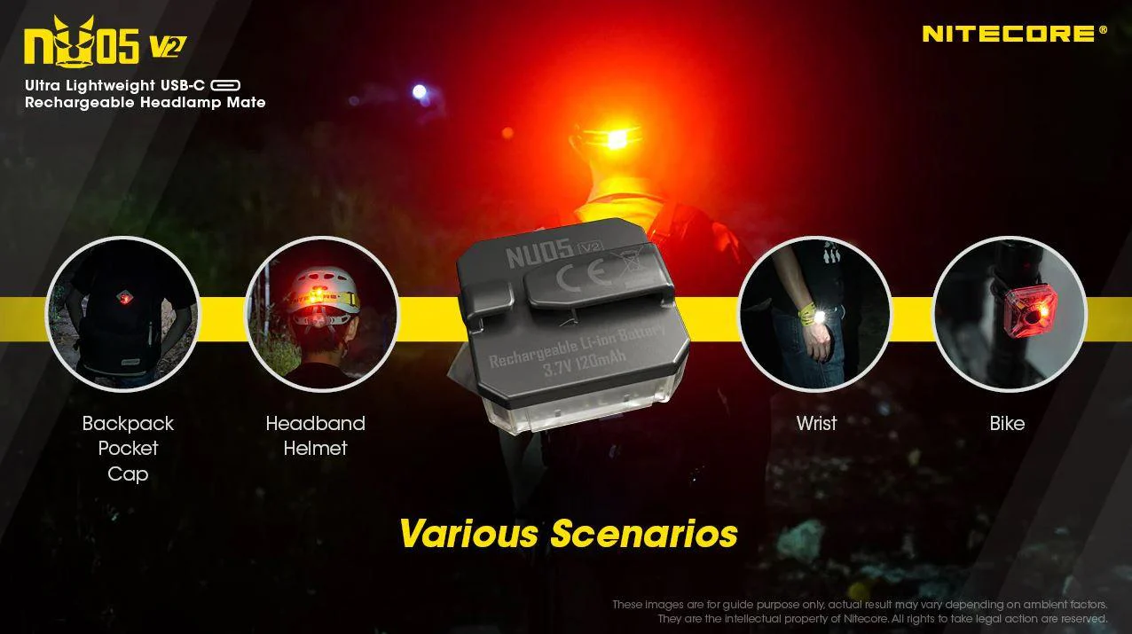 NITECORE NU05 V2 KIT - 40 LUMENS (BUILT-IN 120mAh 3.7V RECHARGEABLE BATTERY) - Image 10