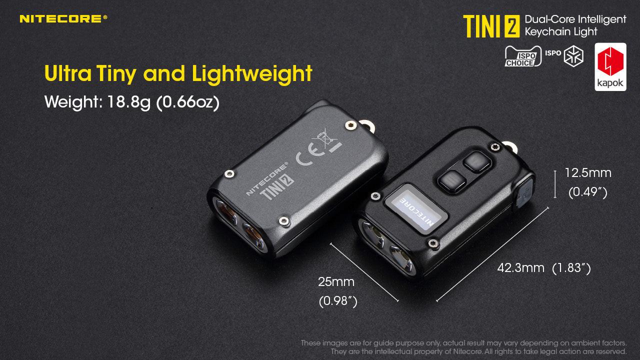 NITECORE TINI 2 (Black) USB-C Rechargeable Keychain Torch, 500 Lumens - Image 9