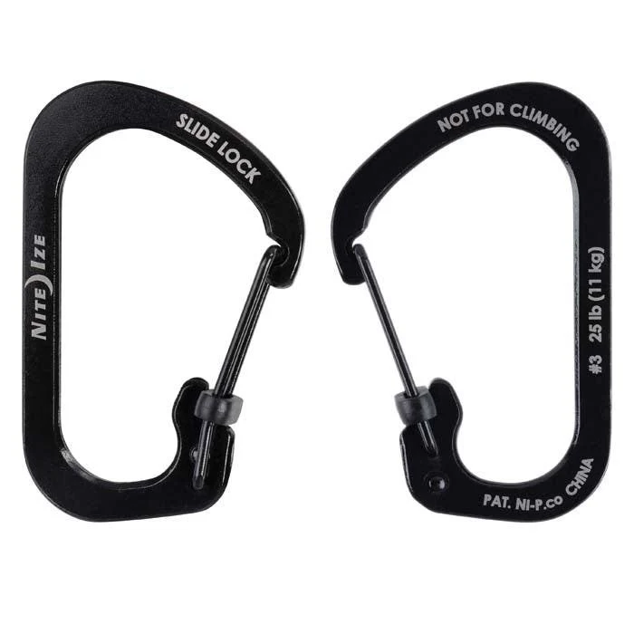 NITEIZE CARABINER SLIDE LOCK SIZE 3-PACK - BLACK - Image 2