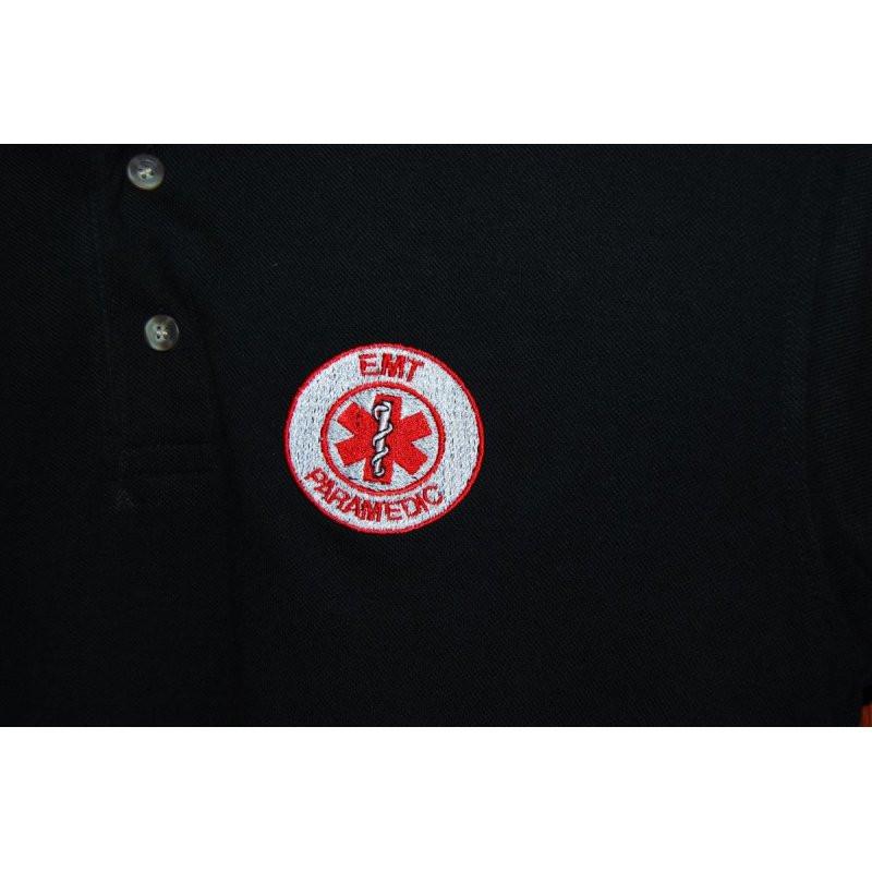 HGS Paramedic Polo Shirt (Red Logo) Black, Cotton/Dry Fit - Image 2