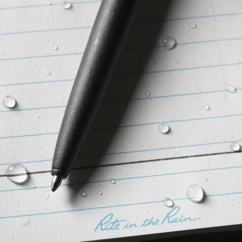 RITE IN THE RAIN ALL WEATHER METAL CLICKER PEN W/CLIP REFILLABLE - BLUE INK - Image 3