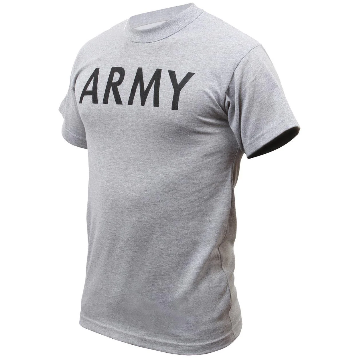ROTHCO GREY PHYSICAL TRAINING T-SHIRT - ARMY PRINT (OLD STOCK WITH RANDOM BROWN STAINS) - Image 4