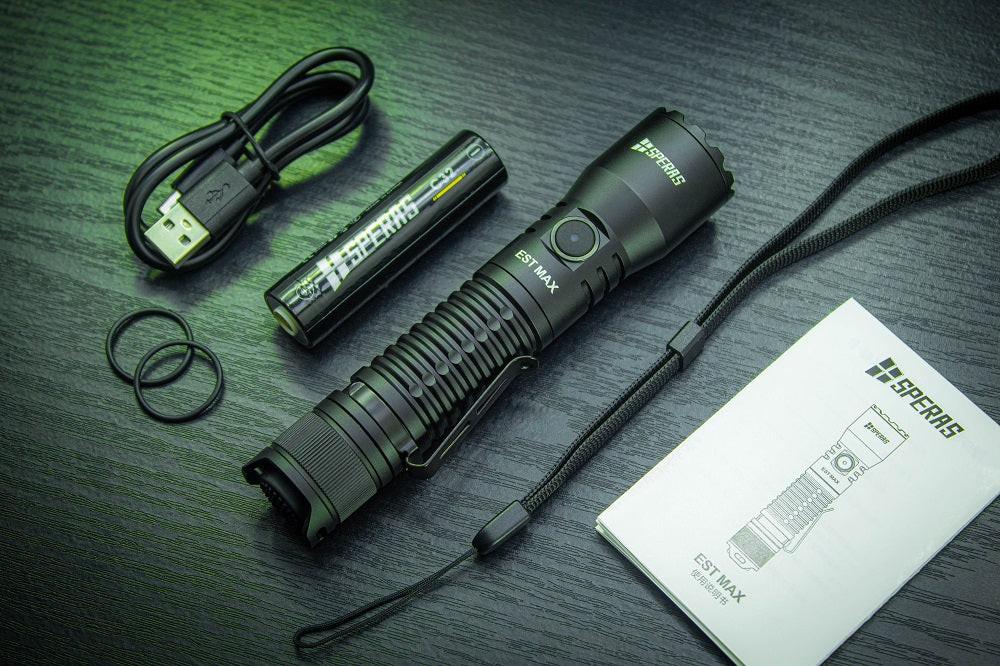 SPERAS EST MAX PROFESSIONAL TACTICAL POLICE FLASHLIGHT 2500 LUMENS, 1 x 18650 (BLACK) - Image 21