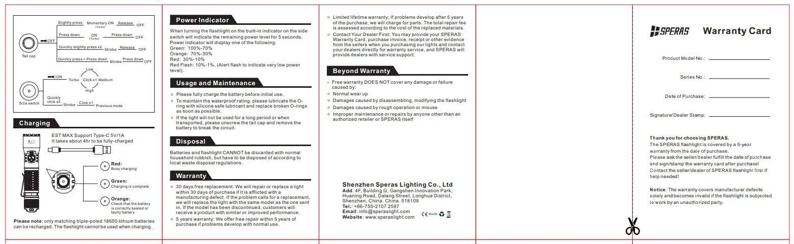 SPERAS EST MAX PROFESSIONAL TACTICAL POLICE FLASHLIGHT 2500 LUMENS, 1 x 18650 (BLACK) - Image 23