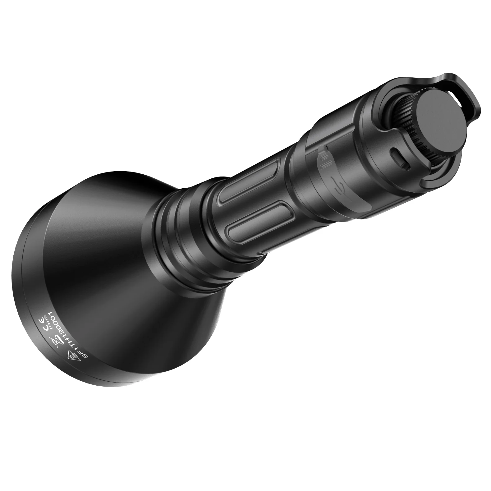 SPERAS TH12K PROFESSIONAL POWERFUL HUNTING FLASHLIGHT, THROW 1680 METERS, 600 LUMENS, 1 X 18650 (BLACK) - Image 6