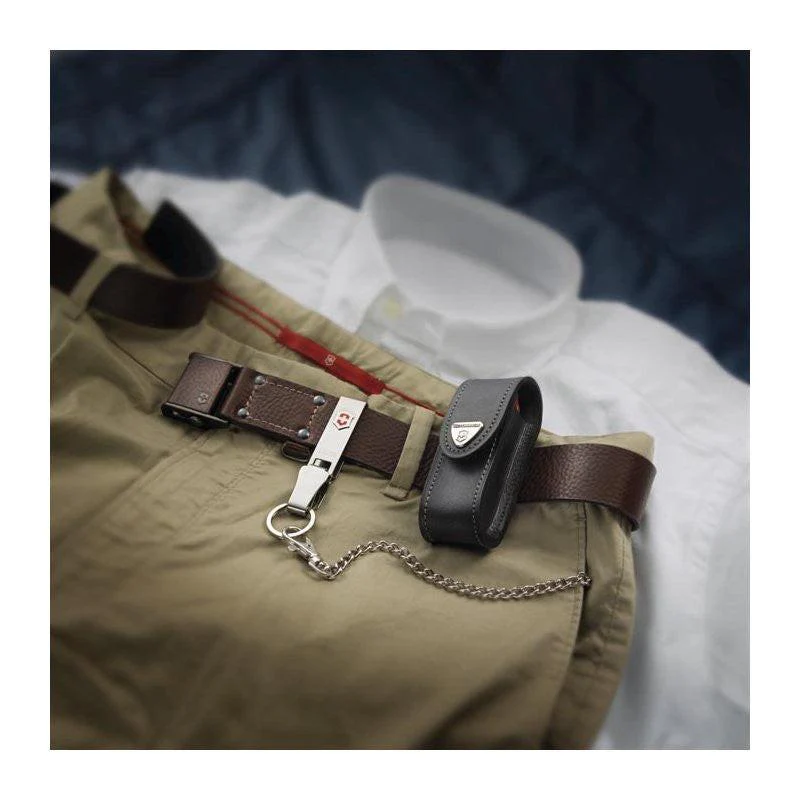 Victorinox Swiss Army Knife Pouch (Small) Leather Belt Case, Black, Fits 91mm - Image 4