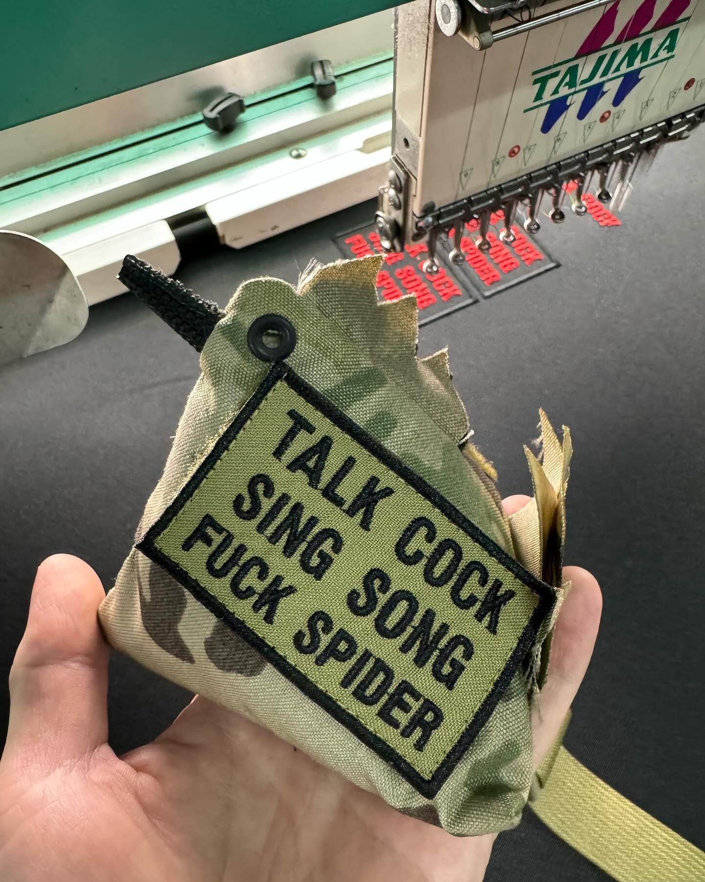 TALK COCK, SING SONG, FUCK SPIDER PATCH - BLACK RED - Image 2