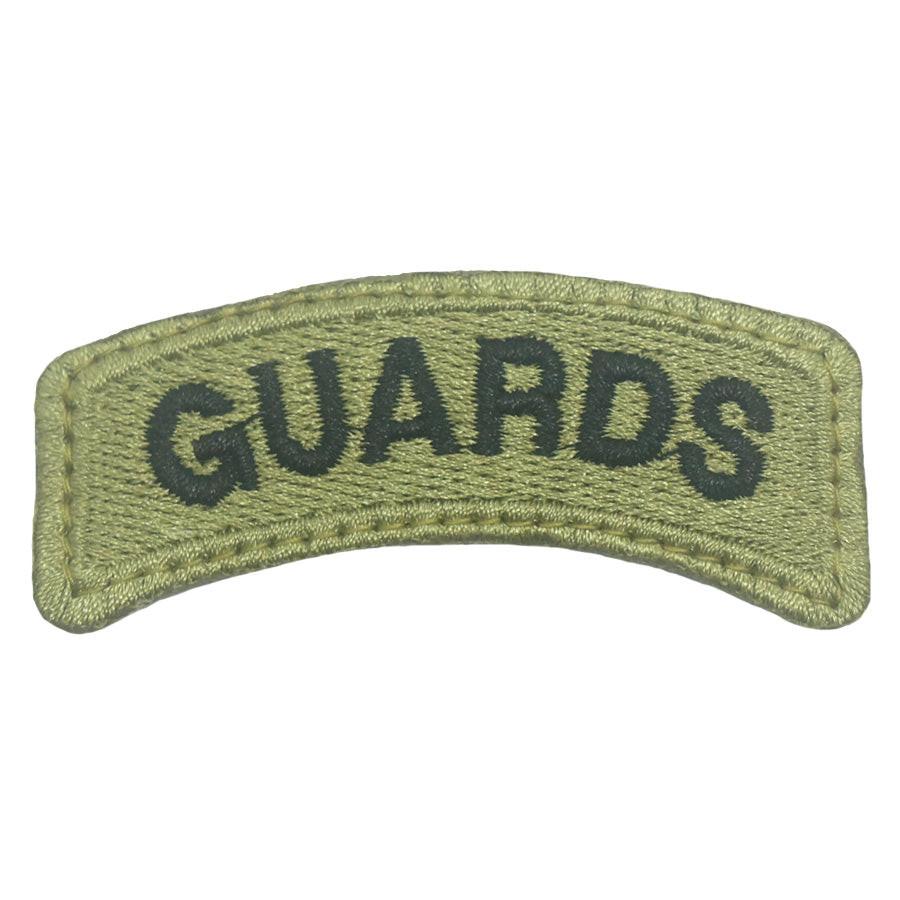 US Guards Tab Patch, 100% Embroidered, Olive Green